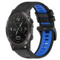 For Garmin D2 Delta PX 26mm Sports Two-Color Silicone Watch Band(Black+Blue)