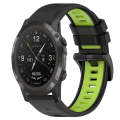 For Garmin D2 Delta PX 26mm Sports Two-Color Silicone Watch Band(Black+Lime Green)