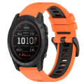 For Garmin Tactix 7 26mm Sports Two-Color Silicone Watch Band(Orange+Black)