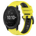 For Garmin Tactix Delta 26mm Sports Two-Color Silicone Watch Band(Yellow+Black)