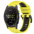 For Garmin Enduro 2 26mm Sports Two-Color Silicone Watch Band(Yellow+Black)
