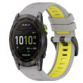 For Garmin Enduro 2 26mm Sports Two-Color Silicone Watch Band(Grey+Yellow)