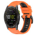 For Garmin Enduro 26mm Sports Two-Color Silicone Watch Band(Orange+Black)
