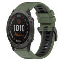 For Garmin Fenix 6X Pro 26mm Sports Two-Color Silicone Watch Band(Olive Green+Black)