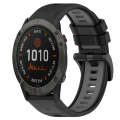 For Garmin Fenix 6X Pro 26mm Sports Two-Color Silicone Watch Band(Black+Grey)