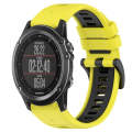 For Garmin Fenix 3 26mm Sports Two-Color Silicone Watch Band(Yellow+Black)