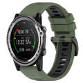 For Garmin Descent MK 1 26mm Sports Two-Color Silicone Watch Band(Olive Green+Black)