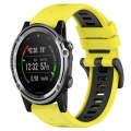 For Garmin Descent MK 1 26mm Sports Two-Color Silicone Watch Band(Yellow+Black)
