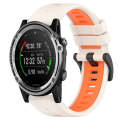 For Garmin Descent MK 1 26mm Sports Two-Color Silicone Watch Band(Starlight+Orange)