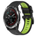 For Garmin Descent MK 2 26mm Sports Two-Color Silicone Watch Band(Black+Lime Green)