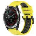 For Garmin Descent MK 2 26mm Sports Two-Color Silicone Watch Band(Yellow+Black)