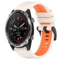 For Garmin Descent MK 2 26mm Sports Two-Color Silicone Watch Band(Starlight+Orange)