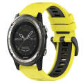 For Garmin D2 Charlie 26mm Sports Two-Color Silicone Watch Band(Yellow+Black)