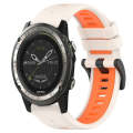 For Garmin D2 Charlie 26mm Sports Two-Color Silicone Watch Band(Starlight+Orange)