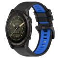 For Garmin Tactix 7 AMOLED 26mm Sports Two-Color Silicone Watch Band(Black+Blue)