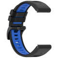 For Garmin Tactix 7 AMOLED 26mm Sports Two-Color Silicone Watch Band(Black+Blue)