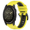 For Garmin Tactix 7 AMOLED 26mm Sports Two-Color Silicone Watch Band(Yellow+Black)