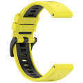 For Garmin Tactix 7 AMOLED 26mm Sports Two-Color Silicone Watch Band(Yellow+Black)