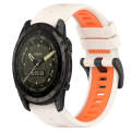 For Garmin Tactix 7 AMOLED 26mm Sports Two-Color Silicone Watch Band(Starlight+Orange)