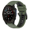 For Garmin Descent Mk3i 51mm 26mm Sports Two-Color Silicone Watch Band(Olive Green+Black)