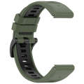 For Garmin Descent Mk3i 51mm 26mm Sports Two-Color Silicone Watch Band(Olive Green+Black)