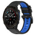 For Garmin Descent Mk3i 51mm 26mm Sports Two-Color Silicone Watch Band(Black+Blue)