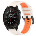 For Garmin Descent Mk3i 51mm 26mm Sports Two-Color Silicone Watch Band(Starlight+Orange)