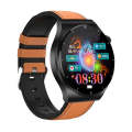 ET340 1.46 inch Color Screen Smart Leather Strap Watch,Support Blood Oxygen / Blood Glucose / Uri...