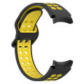 For Samsung Galaxy Watch 6 Classic 43mm Two-Color Breathable Silicone Watch Band(Black + Yellow)
