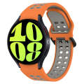 For Samsung Galaxy Watch 6 44mm Two-Color Breathable Silicone Watch Band(Orange + Gray)