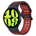 For Samsung Galaxy Watch 6 44mm Two-Color Breathable Silicone Watch Band(Black + Red)