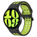 For Samsung Galaxy Watch 6 44mm Two-Color Breathable Silicone Watch Band(Black + Green)