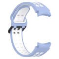 For Samsung Galaxy Watch 6 44mm Two-Color Breathable Silicone Watch Band(Light Blue + White)