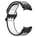 For Samsung Galaxy Watch 6 40mm Two-Color Breathable Silicone Watch Band(Black + White)