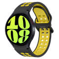 For Samsung Galaxy Watch 6 40mm Two-Color Breathable Silicone Watch Band(Black + Yellow)