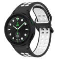 For Samsung Galaxy watch 5 Pro Golf Edition Two-Color Breathable Silicone Watch Band(Black + White)