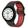 For Samsung Galaxy watch 5 Golf Edition Two-Color Breathable Silicone Watch Band(Black + Red)