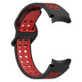 For Samsung Galaxy watch 5 Golf Edition Two-Color Breathable Silicone Watch Band(Black + Red)