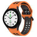 For Samsung Galaxy watch 5 Golf Edition Two-Color Breathable Silicone Watch Band(Orange + Black)