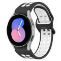 For Samsung Galaxy Watch 5  40mm Two-Color Breathable Silicone Watch Band(Black + White)