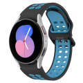 For Samsung Galaxy Watch 5  40mm Two-Color Breathable Silicone Watch Band(Black + Blue)