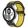 For Samsung Galaxy Watch 4 44mm Two-Color Breathable Silicone Watch Band(Black + Yellow)