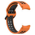 For Samsung Galaxy Watch 4 44mm Two-Color Breathable Silicone Watch Band(Orange + Black)