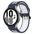 For Samsung Galaxy Watch 4 44mm Two-Color Breathable Silicone Watch Band(Midnight Blue + White)