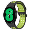 For Samsung Galaxy Watch 4 40mm Two-Color Breathable Silicone Watch Band(Black + Green)