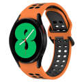 For Samsung Galaxy Watch 4 40mm Two-Color Breathable Silicone Watch Band(Orange + Black)