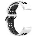 For Samsung  Galaxy Watch 4 Classic 46mm Two-Color Breathable Silicone Watch Band(White + Black)