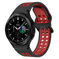 For Samsung  Galaxy Watch 4 Classic 46mm Two-Color Breathable Silicone Watch Band(Black + Red)