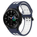 For Samsung  Galaxy Watch 4 Classic 46mm Two-Color Breathable Silicone Watch Band(Midnight Blue +...