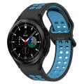 For Samsung  Galaxy Watch 4 Classic 42mm Two-Color Breathable Silicone Watch Band(Black + Blue)